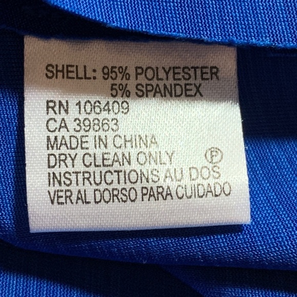 Tahari ASL Dress Size 8 Cobalt Blue Layered Skirt 3/4 Length Sleeves Career - Picture 9 of 11